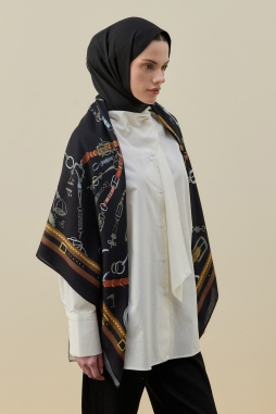 Siyah CHALE OMUZ ŞALI 2617
