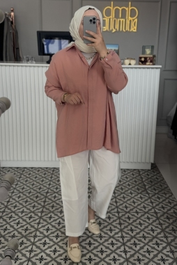 Nude Tensel Rahat Gömlek-3001
