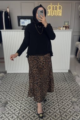Leopar LEOPAR SATEN KLOŞ ETEK