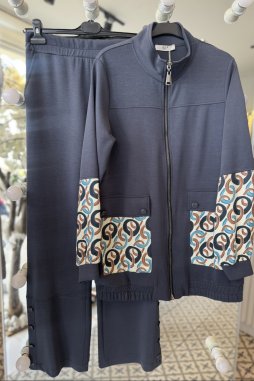 İndigo BLOKLU PANTOLONLU TAKIM