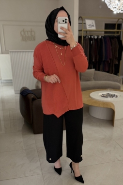 Siyah VENÜS PİLELİ DÜĞMELİ PANTOLON