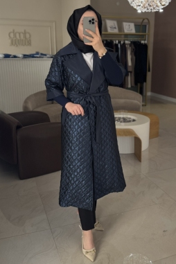 Lacivert KAPİTONE YARIM KOL KAP