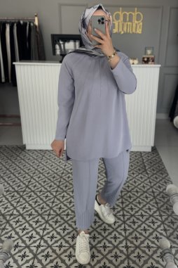 Lila metal drop süs takım