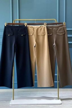 Lacivert KAPAK CEPLİ GENİŞ PAÇA PANTOLON