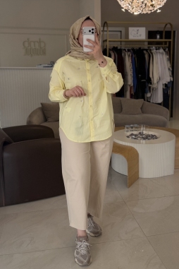 SARI TAŞ İŞLEME GÖMLEK