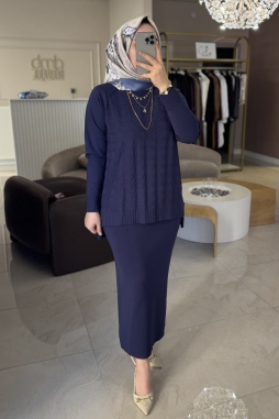 Lacivert KAZAYAĞI KALEM ETEK TAKIM 1350