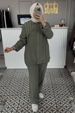 Haki Çizgi Detay Takım 1048