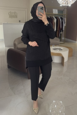 Siyah 3003 İPEK TUNİK