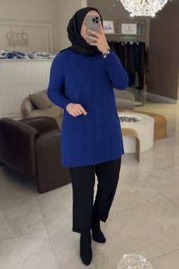 Saks Mavisi BÜKME DETAY TUNİK 907