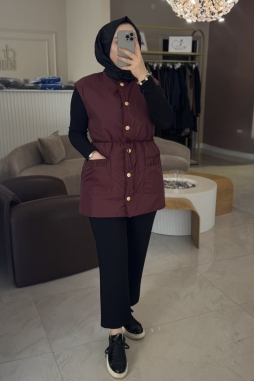 Bordo Hue Şişme Yelek 1571