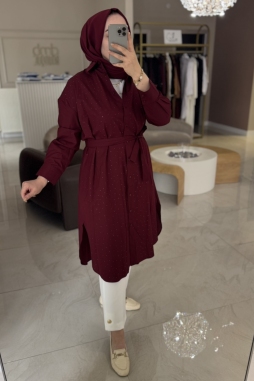 Bordo SHİNE UZUN GÖMLEK