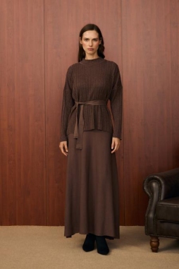 Kahverengi Simli Etek Takım 1524