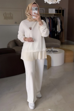 Ekru PİLİSE DETAYLI 1079 TAKIM