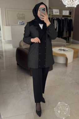 Siyah Gold İşlemeli Kap 6018