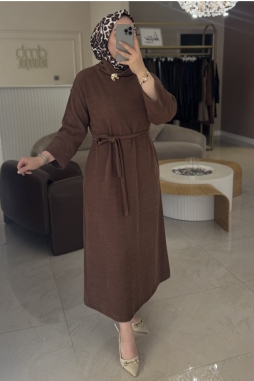 Kahverengi Broş Elbise 1592