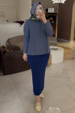 Mavi Triko Kalem Etek - 013