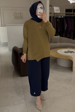 Lacivert VENÜS PİLELİ DÜĞMELİ PANTOLON