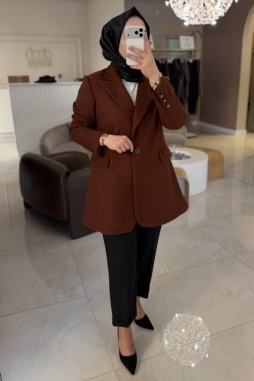 Kahverengi YÜN İÇERİKLİ CEKET