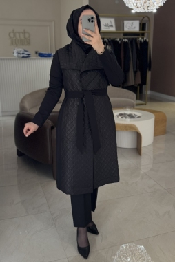 Siyah Kapitone Uzun Kap 6025