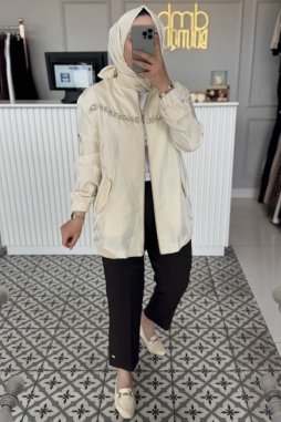 Beyaz TAŞ DETAYLI KAP 6038