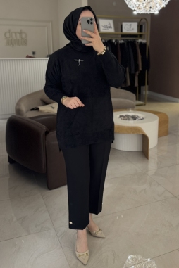 Siyah ANGORA BALIKÇI YAKA KAZAK 7000