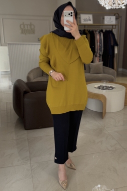 Yağ Yeşili FIRFIR MERSERİZE TUNİK