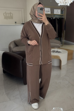 Vizon Çizgi Detaylı Ribanalı Takım