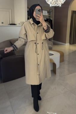 Camel Monogram Astarlı Trençkot