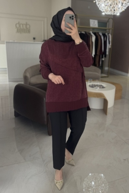 Bordo 3003 İpek Tunik