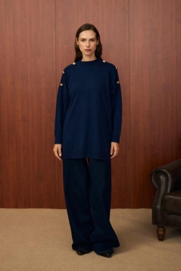 Lacivert Milano Triko Tunik 1501