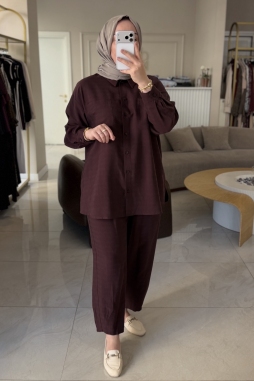 Mürdüm Havuç Pantolonlu Takım 1092