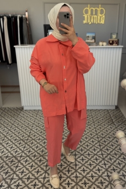 Mercan Önden Çıtlı Oversize Takım