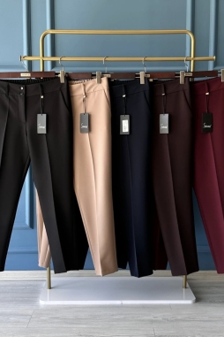 Lacivert ARKASI LASTİKLİ BÜYÜK BEDEN PANTOLON