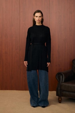 Siyah SHİNE TRİKO TUNİK 1535