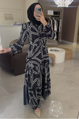Siyah Cannes Elbise