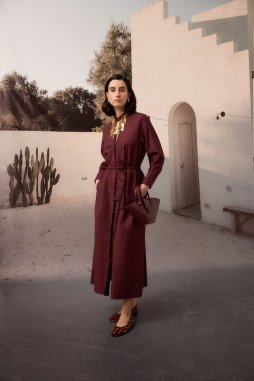Bordo Vietnam Elbise