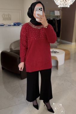 Kırmızı TAŞLI KAZAK 7003