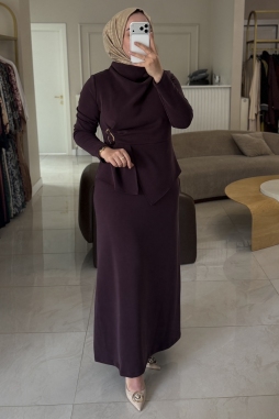 MÜRDÜM AKSESUAR DETAYLI ELBİSE 2051