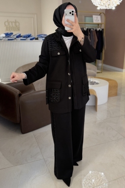 Siyah File Kombinli Takım