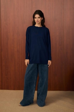 Lacivert BASİC DÜĞME TRİKO 1503