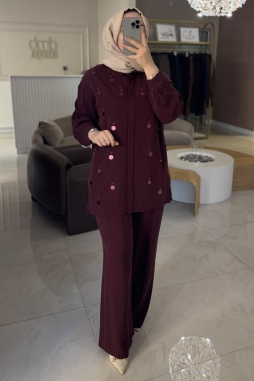 Mürdüm PULLU VE TAŞ İŞLEMELİ TAKIM 1031