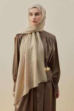 Bej Royal Modest Şal 2610