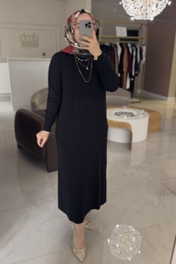Siyah TRİKO ELBİSE 509
