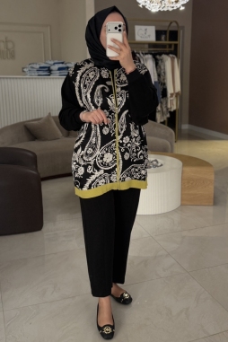 Karışık Desenli Saten Mixli Modal Takım