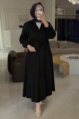 Merwish Siyah Maldiv Elbise