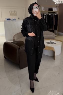 Antrasit İpek Desen Çıt Kap 6026