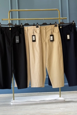 Siyah SALVADOOR LASTİKLİ MOM PANTOLON