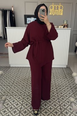 Bordo Krep Asimetrik Takım