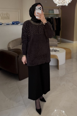 Kahverengi TAŞLI KAZAK 7003