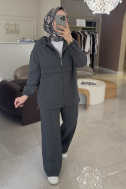 Gri MODAL BASIC SWEATSHİRT TAKIM